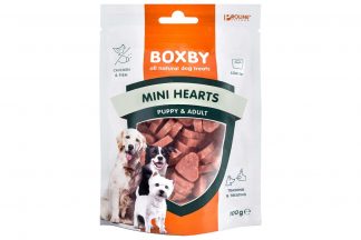 De Proline Boxby Puppy Snacks Mini Hearts zijn speciaal ontwikkeld jonge honden. De snacks zijn niet te groot en  makkelijk kauwbaar door het puppygebit.
