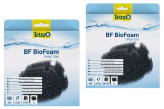 De Tetra BF BioFoam filterspons is een biologisch werkende filterschuimpatroon. Het geavanceerde filterschuimpatroon Small size is speciaal ontwikkeld voor gebruik in het Tetra EX 400 Plus en EX 1000 Plus. De Large size is geschikt voor de Tetra EX 1200 Plus en Tetra EX 1500 Plus aquariumbuitenfilter.