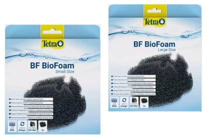 De Tetra BF BioFoam filterspons is een biologisch werkende filterschuimpatroon. Het geavanceerde filterschuimpatroon Small size is speciaal ontwikkeld voor gebruik in het Tetra EX 400 Plus en EX 1000 Plus. De Large size is geschikt voor de Tetra EX 1200 Plus en Tetra EX 1500 Plus aquariumbuitenfilter.