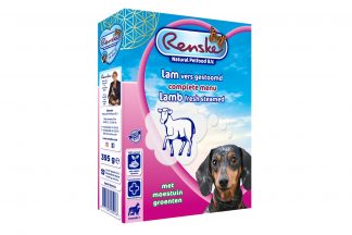 Renske Lam is een gestoomde Vers Vlees Maaltijd, voor jonge en volwassen honden van alle rassen vanaf 9 weken.
