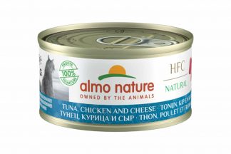 Almo Nature HFC Cuisine - tonijn, kip en kaas is een heerlijke natvoeding volgens het bekende en traditionele receptuur van Almo Nature.