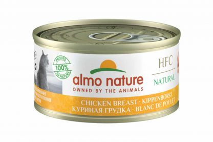 Almo Nature HFC Natural - kippenborst is een heerlijke natvoeding volgens het bekende en traditionele receptuur van Almo Nature. Bereid met weinig ingrediënten en gewoon gekookt in bouillon of au bain marie.