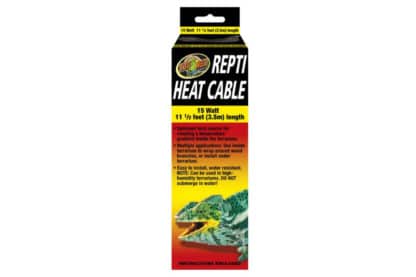 De ZooMed Repti Heat Cable is een optimale warmtebron om in het terrarium verschillende temperatuurgradaties aan te brengen. Eenvoudig te installeren en is zeer flexibel, waterbestendig en duurzaam.