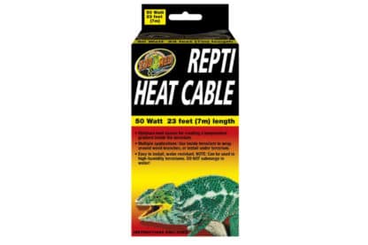 De ZooMed Repti Heat Cable is een optimale warmtebron om in het terrarium verschillende temperatuurgradaties aan te brengen. Eenvoudig te installeren en is zeer flexibel, waterbestendig en duurzaam.