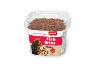 Sanal Bites fish zijn een heerlijke, knapperige en gezonde snacks voor uw kat. De snack heeft een lekkere, knapperige buitenkant en een vulling van zalm.
