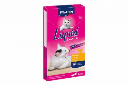 Vitakraft Cat-Liquid is een heerlijke vloeibare snack voor katten vanaf 3 maanden.