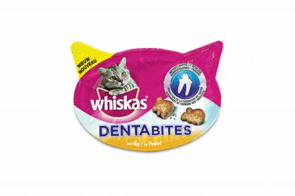 De Whiskas Dentabites helpen tegen de vorming van tandsteen. Tandsteen kan bij uw kat leiden tot tandvleesproblemen. Daarom kunt u uw kat dagelijks Whiskas Dentabites geven.