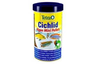 Tetra Cichlid Algae Mini is een totaalvoeder voor kleine cichliden. De voeding is speciaal ontwikkeld voor omnivore en herbivore Cichliden. Het is rijk aan hoogwaardige eiwitten en andere voedingsstoffen om te voldoen aan de voedingsbehoeften van Cichliden.