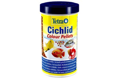 Tetra Cichlid Colour is een totaalvoeder voor alle soorten Cichliden. De voeding bevat natuurlijke kleurversterkers speciaal ten behoeve van rood, oranje en geel gekleurde Cichliden. Rijk aan hoogwaardige eiwitten en andere voedingsstoffen om te voldoen aan de voedingsbehoeften van Cichliden.