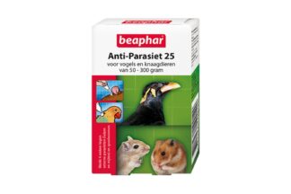 Beaphar Anti-Parasiet 25, spot-on voor vogels en knaagdieren van 50-300 g voor de behandeling van luizen en mijten en/of van darminfecties met spoelwormen. 