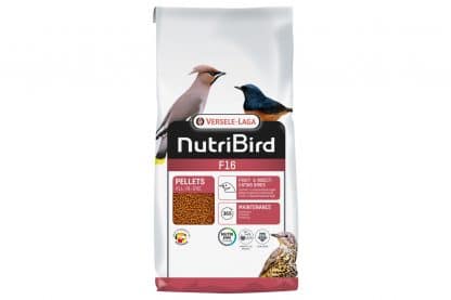 NutriBird F16 is een uitgebalanceerd volledig onderhoudsvoeder voor fruitduiven, lijster- en gaaiachtigen en andere vruchten- en insectenetende vogels.