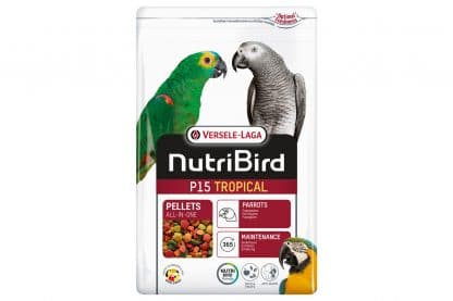 NutriBird P15 Tropical is een uitgebalanceerd volledig onderhoudsvoeder voor papegaaien.