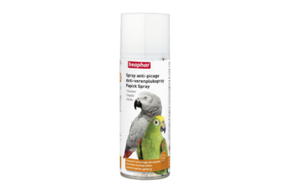 Beaphar Anti-Verenpluk Spray is ter voorkoming van verenpikken bij papegaaien, grote parkieten en andere sier- en zangvogels. De werking berust op voor mens en dier onschadelijke bittere stoffen.