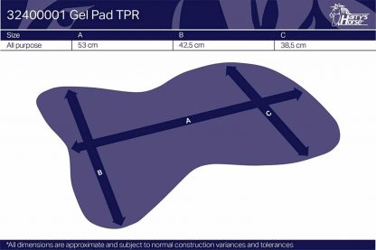 Harry’s Horse Gel pad TPR is een gel zadel onderlegger die gemaakt is van TPR (Thermoplastic Elastomer Compound) materiaal met perforatie voor optimale luchtdoorlating.