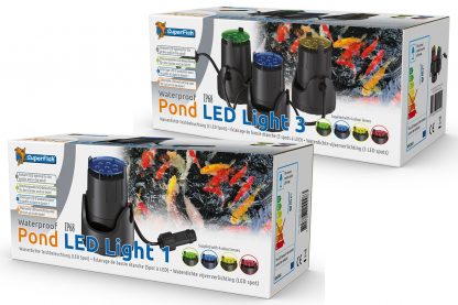 De Superfish vijver LED Light is energiebesparende LED sfeerverlichting. Daarnaast zijn de spots geschikt voor buitengebruik en onderwater gebruik. Tevens geleverd met 4 verschillende kleurlenzen om de kleur naar wens aan te passen.