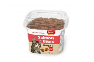 Sanal Salmon Bites zijn een heerlijke, knapperige en gezonde snack voor uw kat. Deze snack hebben een knapperige buitenkant met een zachte vulling van zalm.