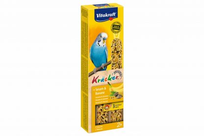 De Vitakraft kräcker parkiet is een verantwoorde lekkernij en bevatten lekkere granen, zaden, honing en sesam op een natuurlijk knabbelhoutje.