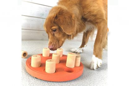 De Nina Ottosson Dog Smart hondenpuzzel biedt mentale uitdaging voor honden. Het zelf oplossen van puzzels geeft een hond meer zelfvertrouwen. Samen met jouw hond denkspelletjes doen ondersteunt de band, waardoor deze nog sterker wordt. Dit denkspel is voorzien van kegeltjes waar je iets lekkers onder kan verstoppen.