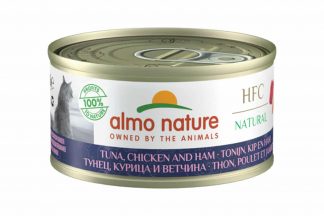 Almo Nature HFC Cuisine - tonijn, kip en ham is een heerlijke natvoeding volgens het bekende en traditionele receptuur van Almo Nature.