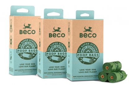 De Beco Bags mint zijn biologisch afbreekbare poepzakjes met een mint geur. Deze zakjes zijn geschikt voor de meeste dispensers. Deze milieuvriendelijke oplossing draagt bij aan een gezond ecosysteem. Deze zakjes breken snel af en laten geen schadelijke stoffen achter.