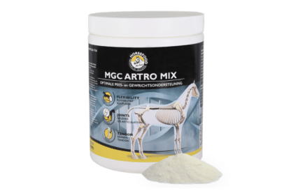 De Horsefood MGC Artro Mix is een hoogwaardige combinatie van MSM (Methylsulfonylmethaan), glucosamine, chondroïtine en collageen ter ondersteuning van overbelaste of beschadigde gewrichten.