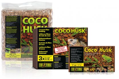 Exo Terra Coco Husk terrariumsubstraat is gemaakt van samengeperste vezels van kokosnootbast uit de plantages van tropisch Azië.