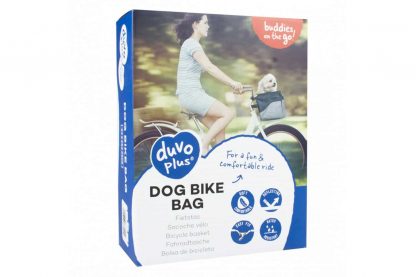 Deze Duvo+ hondenfietstas is ideaal wanneer u leuke en veilige uitstapjes met de fiets wil maken. De fietsmand is gemaakt van vervaardigd en duurzaam polyester, daardoor zit uw hondje veilig.