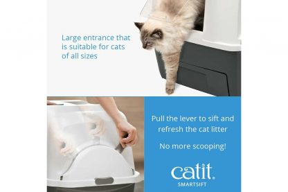 Cat-It Smart Sift kattentoilet grote deuropening en hendel