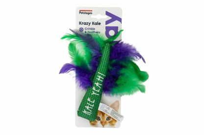 Het Petstages kattenspeelgoed Krazy Kale is gemaakt van mesh-materiaal. Wanneer uw kat heerlijk gaat bijten en spelen zorgt het voor een flossende en reinigende werken, waardoor uw kat een gezond gebit behoudt.