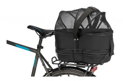 De Trixie fietsmand voor smalle bagagedragers heeft een stevig, metalen frame voor veilig vervoer van uw dier op de bagagedrager. De fietsmand wordt afgedekt door middel van een gaas afdekking en heeft een kussen binnenin met pluche bekleding.