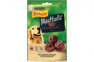 De Bonzo Meatballs zijn kleine, super lekker snacks voor uw trouwe viervoeter. Uw hond zal dit verrukkelijk vinden, doordat deze meatballs rijk aan rund zijn.