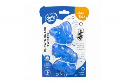 De Duvo+ Chew'n Snack Twister is een makkelijke en vooral leuke manier voor uw hond zijn tanden te onderhouden. De speelse vorm en verschillende texturen stimuleren de speekselvorming, ondersteunen de verzorging van het gebit en versterkt de kaakspieren.