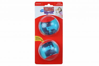 De Kong Squeezz Action Ball zorgt voor veel speelplezier bij uw trouwe viervoeter! Het balletje heeft verschillende texturen, waardoor uw hond er heerlijk op kan kauwen.