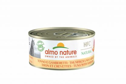 Almo Nature HFC - tonijn met garnaaltjes is een heerlijke natvoeding volgens het bekende en traditionele receptuur van Almo Nature.