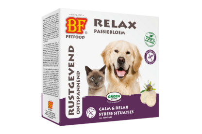 Smaakvolle, natuurlijke en rustgevende BF Petfood Relax gistsnoepjes voor hond en kat.