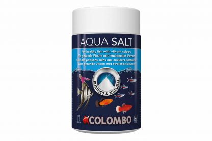 Colombo Aqua Salt is een volledig natuurlijk gezuiverd zeezout. Aqua Salt zorgt voor een gezond milieu en daarmee gezonde vissen en voorkomt daarmee visziekten.