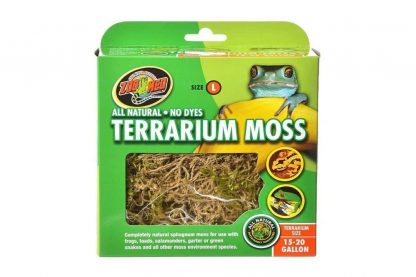 ZooMed Terrarium Moss bestaat voor 100% uit natuurlijk Veenmos. Geschikt voor in verblijven van amfibieën en reptielen uit vochtige gebieden.