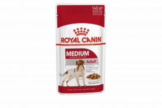 Royal Canin Medium Adult Wet is natvoeding voor middelgrote honden vanaf 12 maanden tot 10 jaar met een volwassen gewicht van 10 tot 25 kilo. De natvoeding ondersteunt een gezonde spijsvertering en een evenwichtige darmflora.