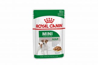 Royal Canin Mini Adult Wet is voeding voor kleine honden van 10 maanden tot 12 jaar met een volwassen gewicht van 1 tot 10 kilo. Het ondersteunt een gezonde spijsvertering en een evenwichtige darmflora.