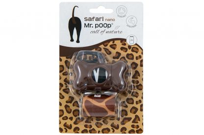 Mr. Poop Safari Nano poepzakjes met houder zijn makkelijk en stevig in gebruik. Speciaal gemaakt voor de kleine hondenrassen! De houder en poepzakjes zijn namelijk kleiner dan de standaard varianten.
