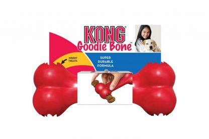 De Kong Goodie Bone is gemaakt van duurzaam en stevig rubber en is daardoor duurzaam. De speciale formule van Kong zorgt ervoor dat het bot veilig is om op te kauwen. Aan twee kanten voorzien van een speciale opening voor iets lekkers, waardoor het kauwgenot nog groter wordt voor honden!