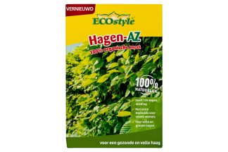 ECOstyle Hagen AZ is een 100% organische meststof en is geschikt voor bestaande als nieuw aan te planten hagen. De meststof bevat onder andere stikstof, waardoor hagen de diepgroene kleur krijgen en behouden.