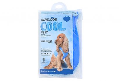 Het Kowloon Cool hondenvest zorgt voor fijne verkoeling op warme dagen en daardoor voorkom je eventuele oververhitting. Dompel het vest in het water, wring hem uit en doe hem aan bij de hond.