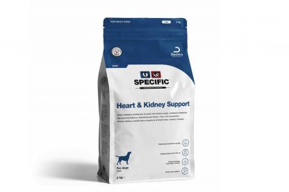 Specific CKD Heart & Kidney Support is ontwikkeld als voedingsondersteuning voor volwassen honen met een verminderde hart-, lever-, of nierfunctie. De voeding is rijk aan Omega 3 uit vis en een laag gehalte aan eiwitten.