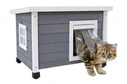 Kerbl kattenhuis Rustica is een kattenhuis dat door het stevige dak en het gelakte hout zowel geschikt is voor binnen als voor buiten. Het is gemaakt van een hoge kwaliteit chinese spar.