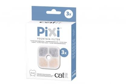 De Cat It Pixi drinkfontein vervangfilter is een vervangend filter voor in de Cat It Pixi drinkfontein. Verpakt per drie stuks.
