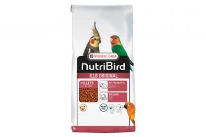NutriBird G18 Original is een volledig uitgebalanceerd voeder voor grote parkieten, met alle nutriënten die de vogel nodig heeft.