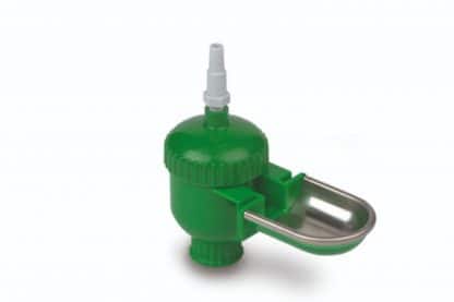 Gaun Automatisch drinkbakje voor konijnen is een metalen drinkplek dat kan aangesloten worden op een waterreservoir voor nonstop drinkwater. 