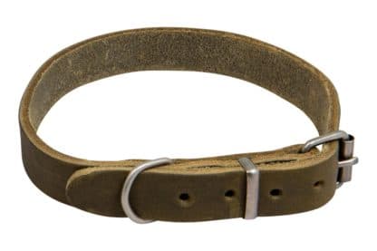 Animal boulevard Country Leather Halsband olijfgroen 18mm vast