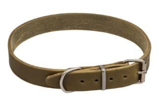 Animal boulevard Country Leather Halsband olijfgroen 25mm vast